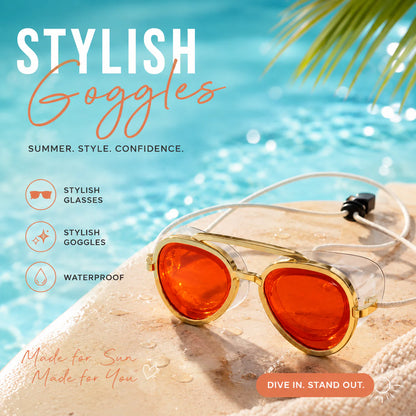 Aviator-Style Swim Goggles