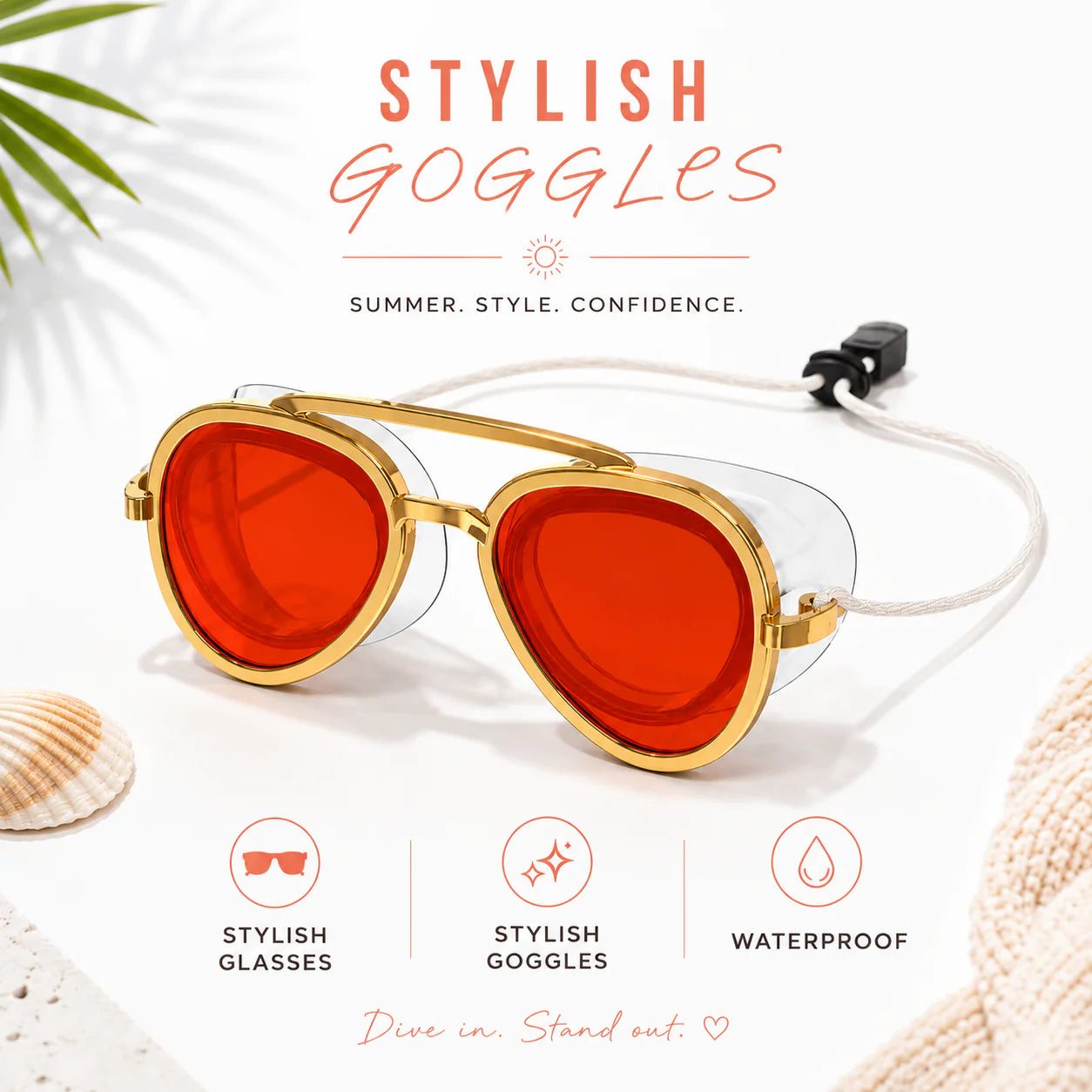 Aviator-Style Swim Goggles