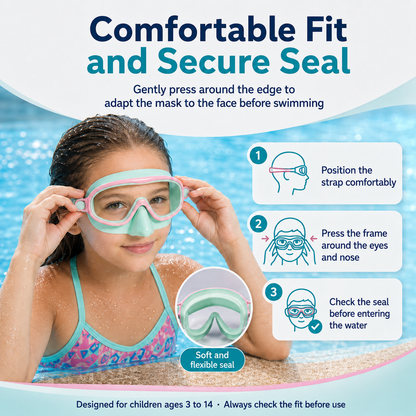 Kids’ Swimming Goggles with Nose Cover