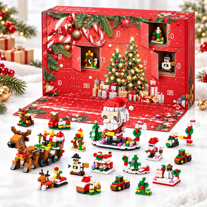 Calendrier de l'Avent en Briques de Construction de Noël