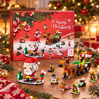 Calendrier de l'Avent en Briques de Construction de Noël