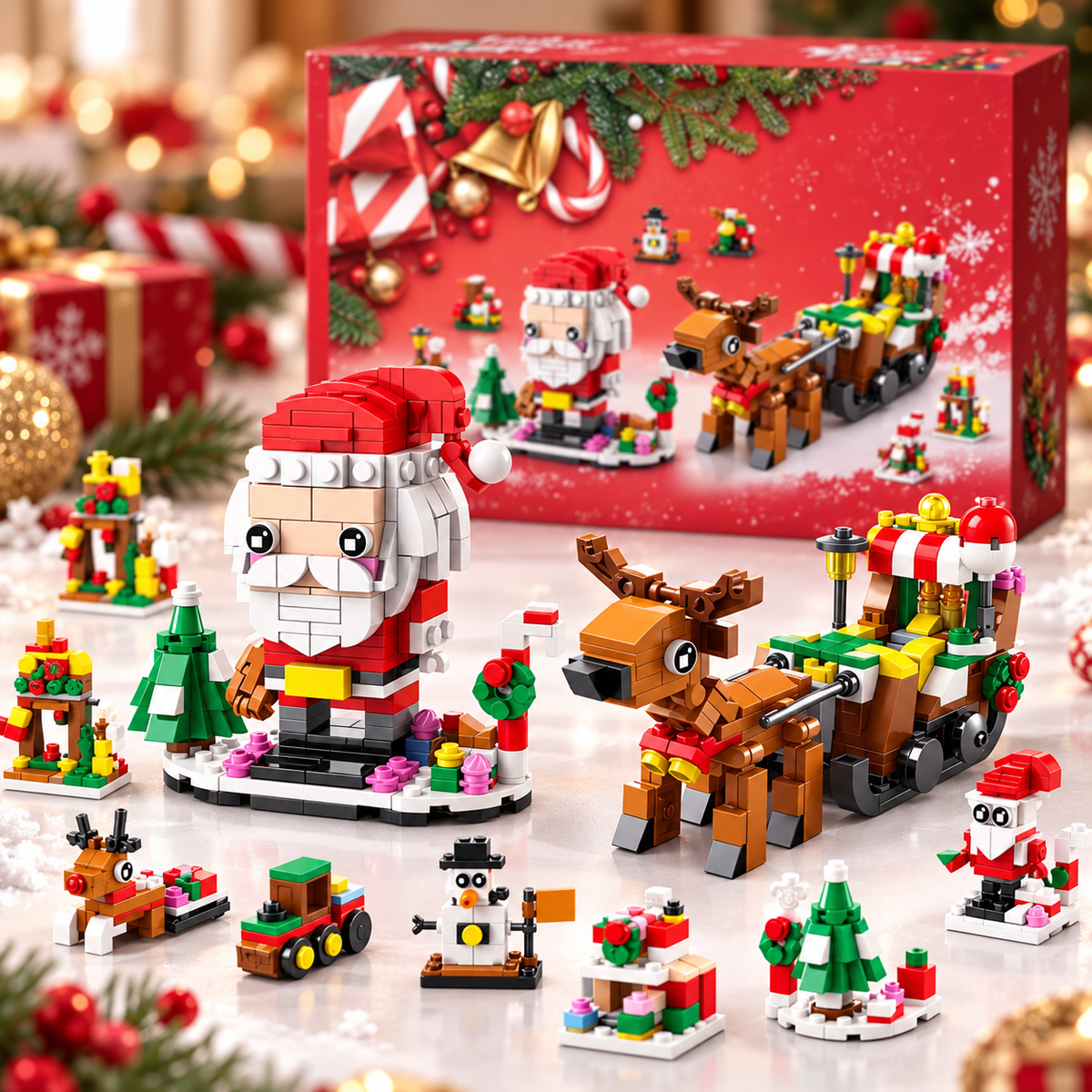 Calendrier de l'Avent en Briques de Construction de Noël